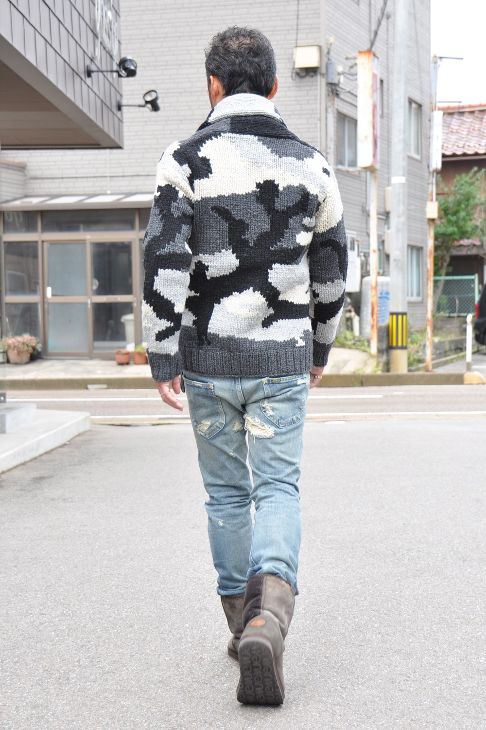 カウチン クラッシュデニム ムートンブーツでアメカジスタイル 845 Gossip